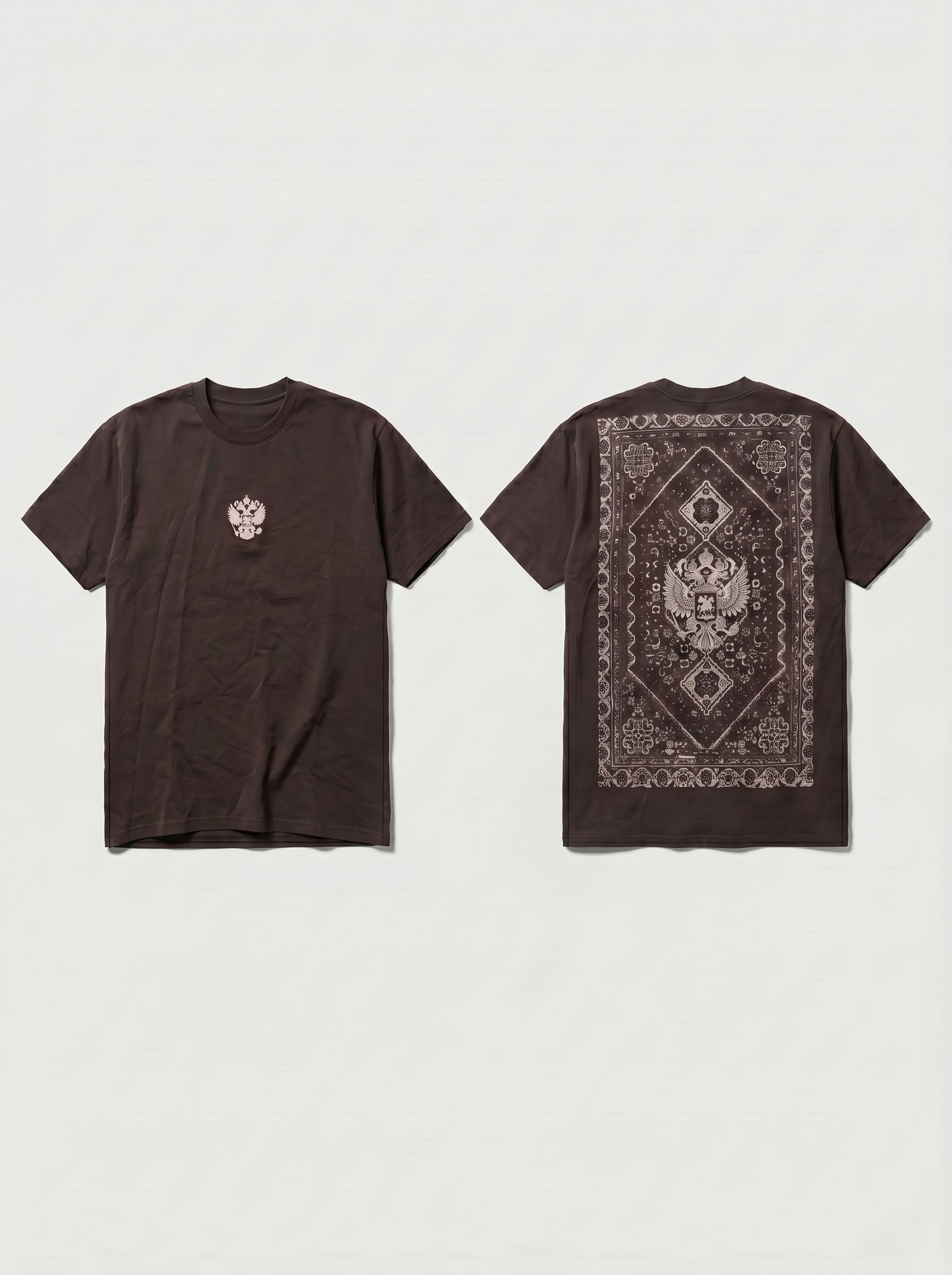 Футболка-ковер в тёмно шоколадном цвете